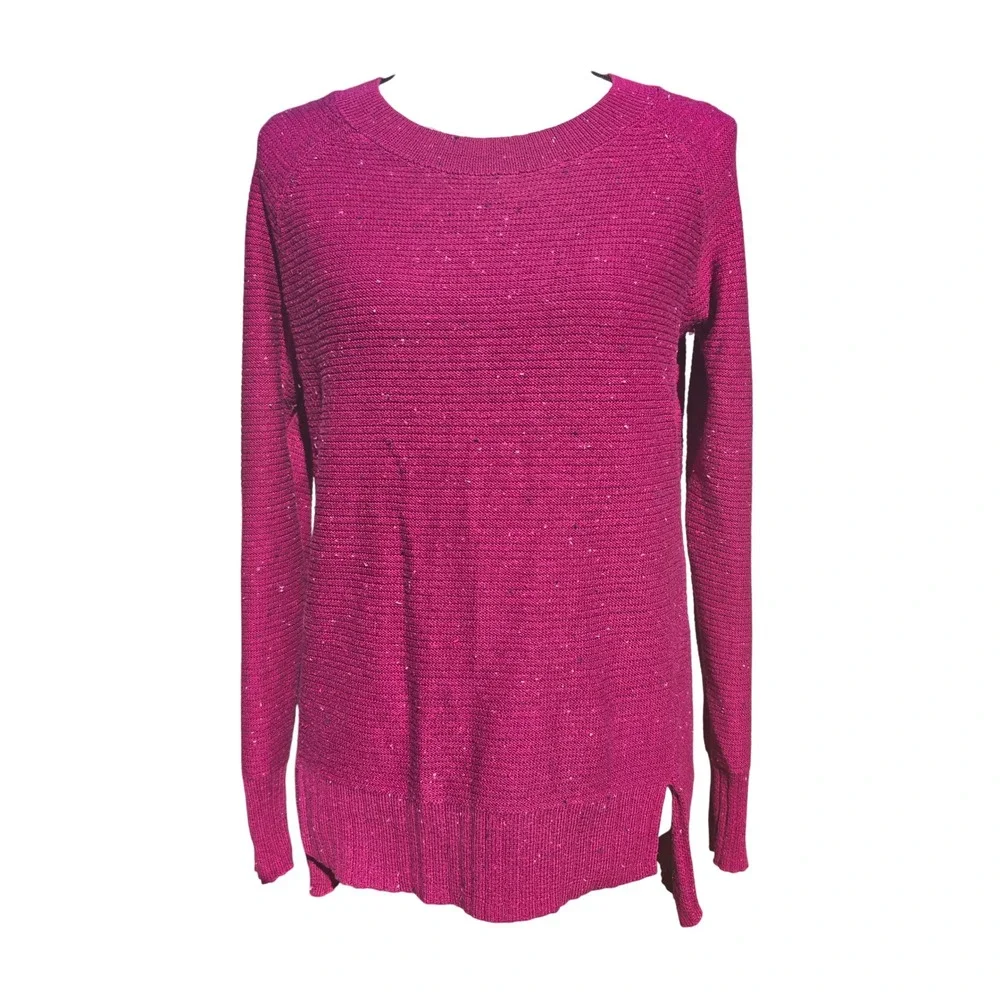 Old Navy Berry Pink Speckled Knit‎ Crew Neck Sweater Size Small